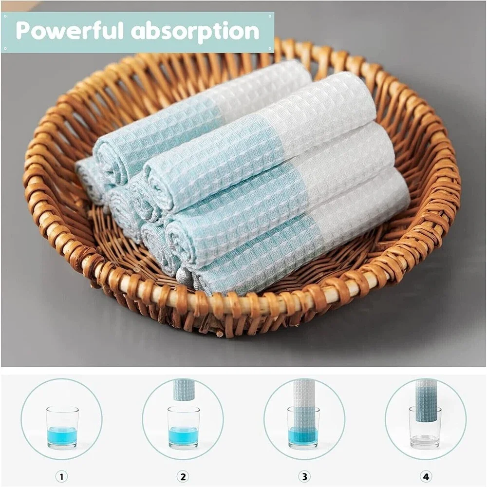 SYNPOS 8 Pack Newborn Bamboo Baby Washcloths 2 Layer Ultra Soft Absorbent 10
